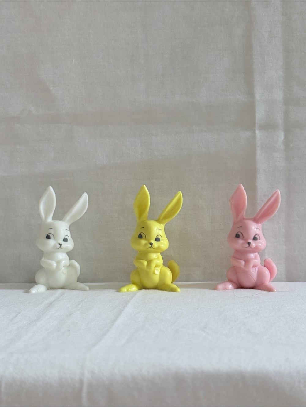 Small Pets Bunny Figurine - White, Yellow, Pink